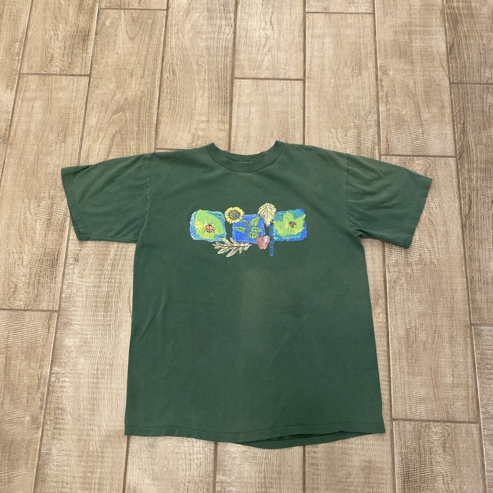 VTG Better World T-Shirt L* Single Stitch Garden Nature Hippy Nature Bug Graphic
